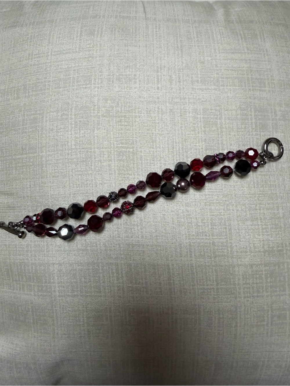 Swarovski Multi-Strand Faceted Bead Bracelet - Black & Red